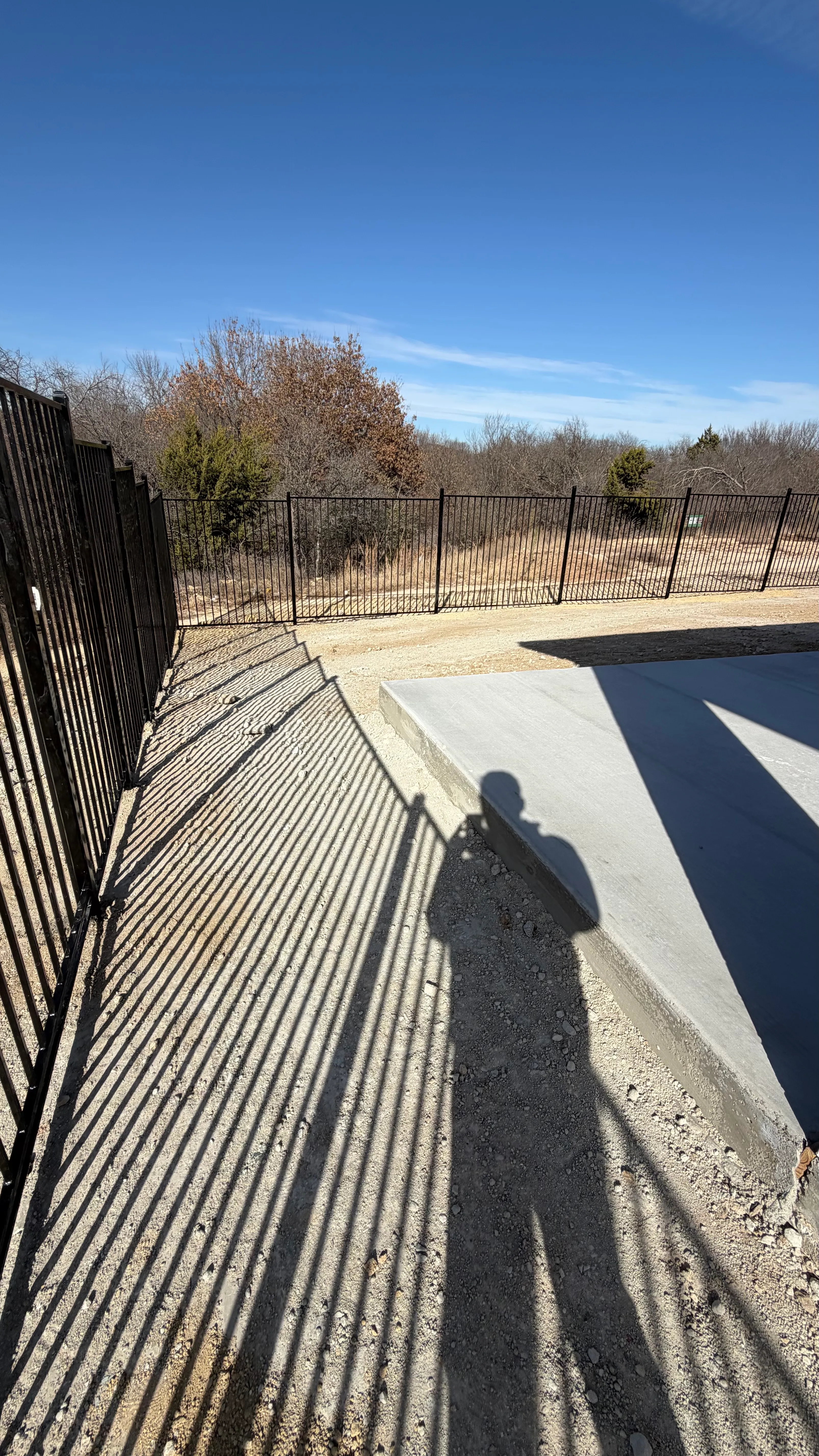 Before 5 — Parks of Aledo new build with Jobe Homes: a high-end greenbelt backyard built to enjoy, not maintain