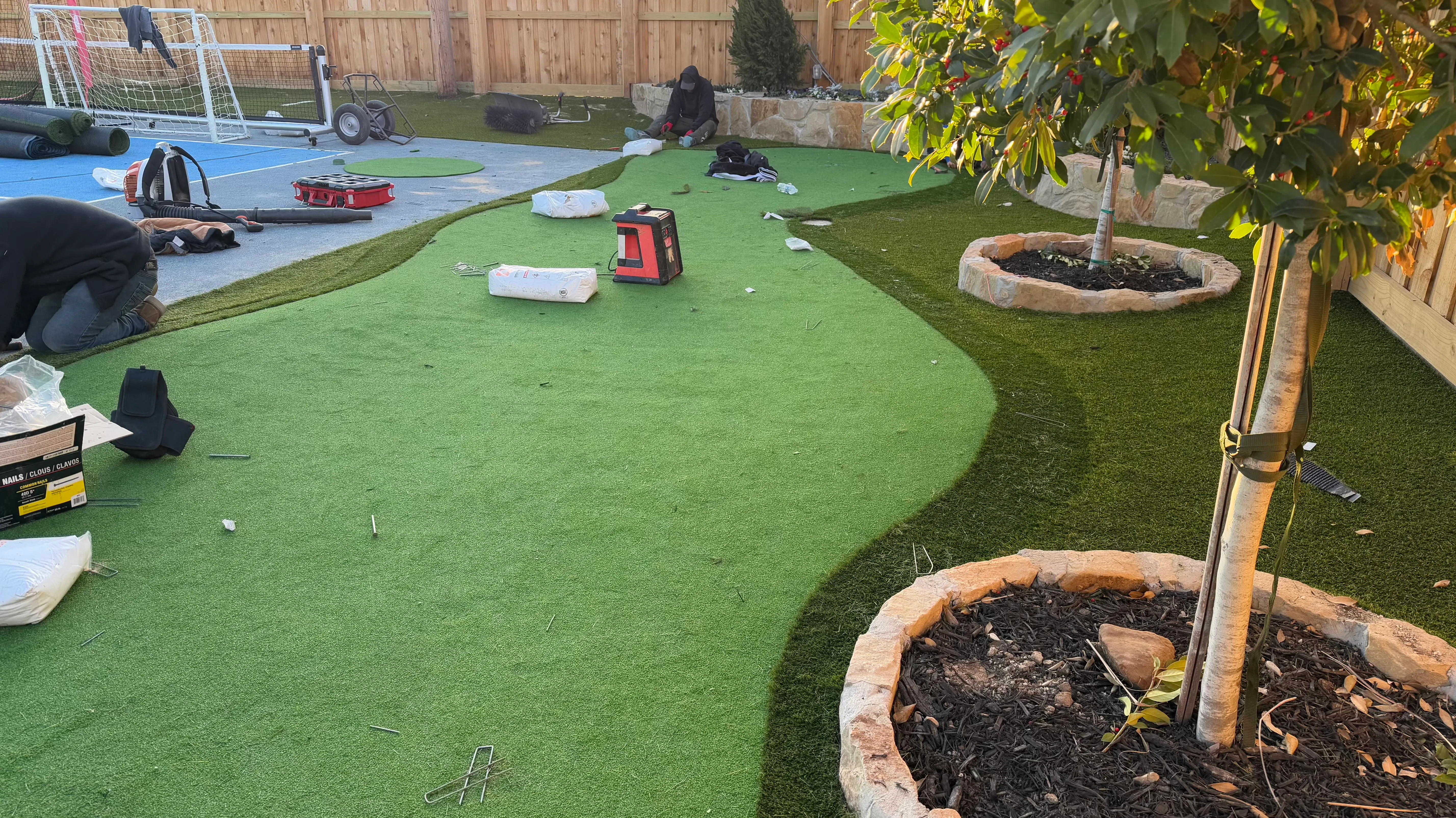 Construction 7 — Aledo Airbnb-Ready Backyard — 3,000 SF Turf + Putting Green