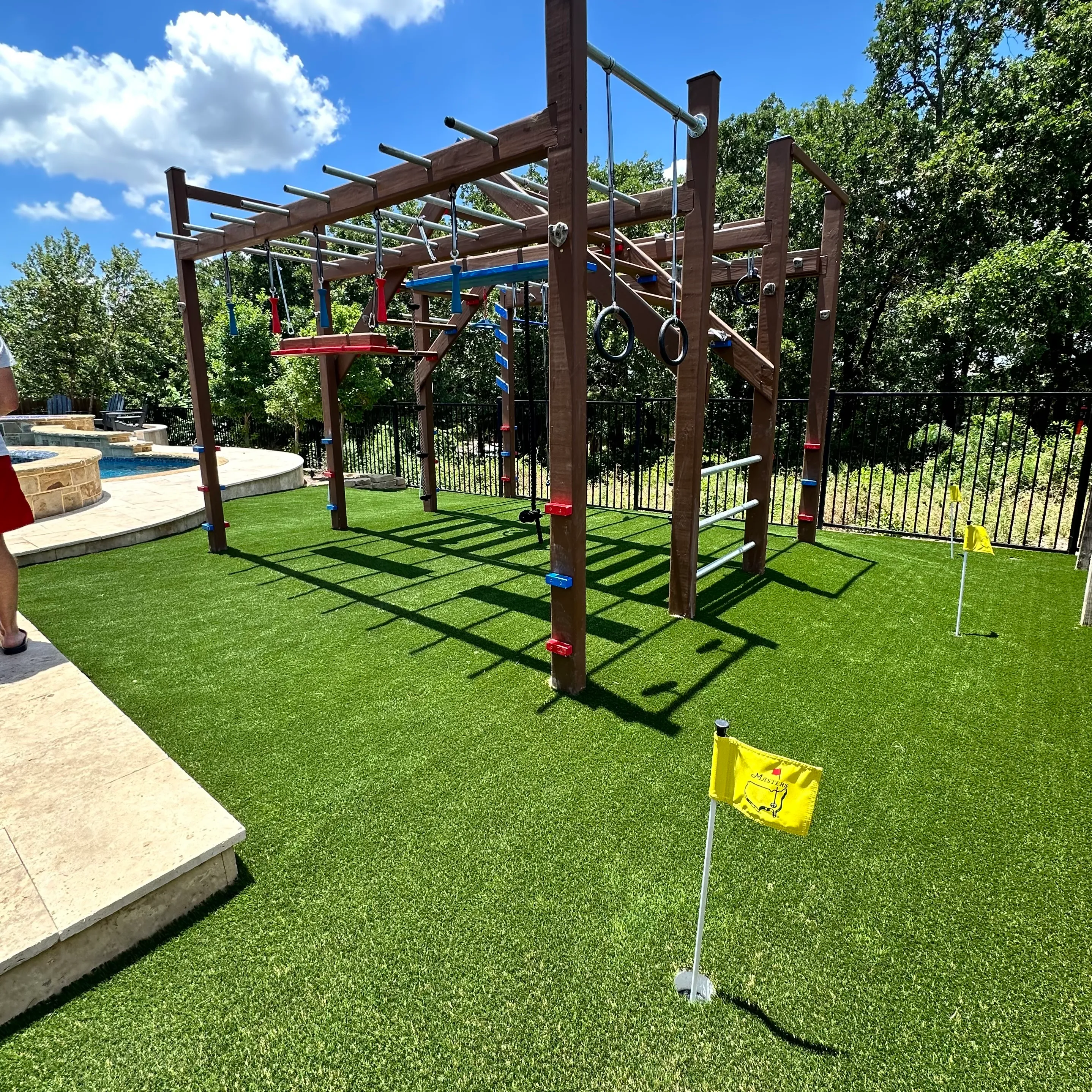 Bearcat artificial turf backyard install in Keller, TX (photo 9)