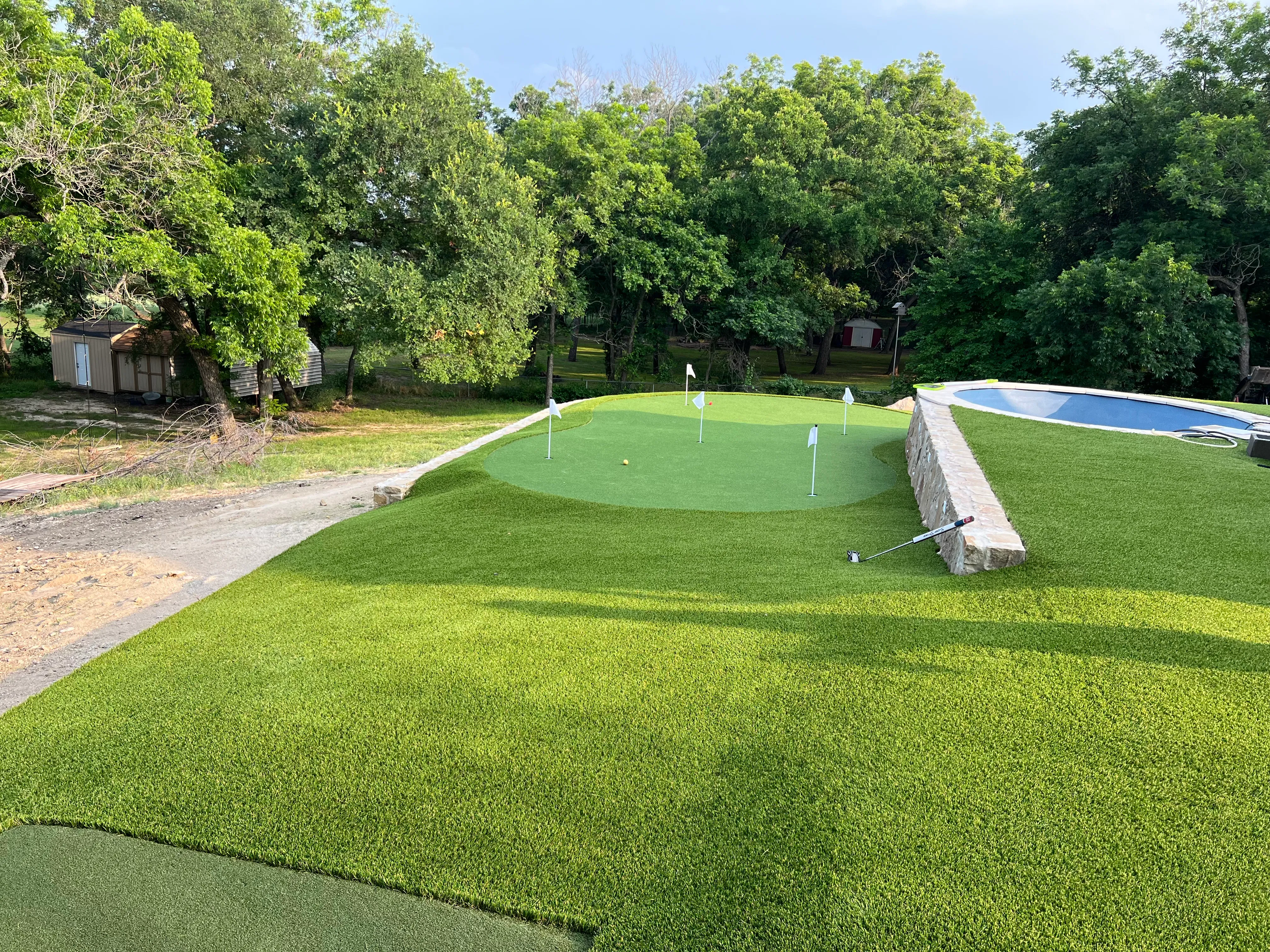 After 5 — Willow Park Multi-Level Putting Green & Pool Surround — On a Golf Course