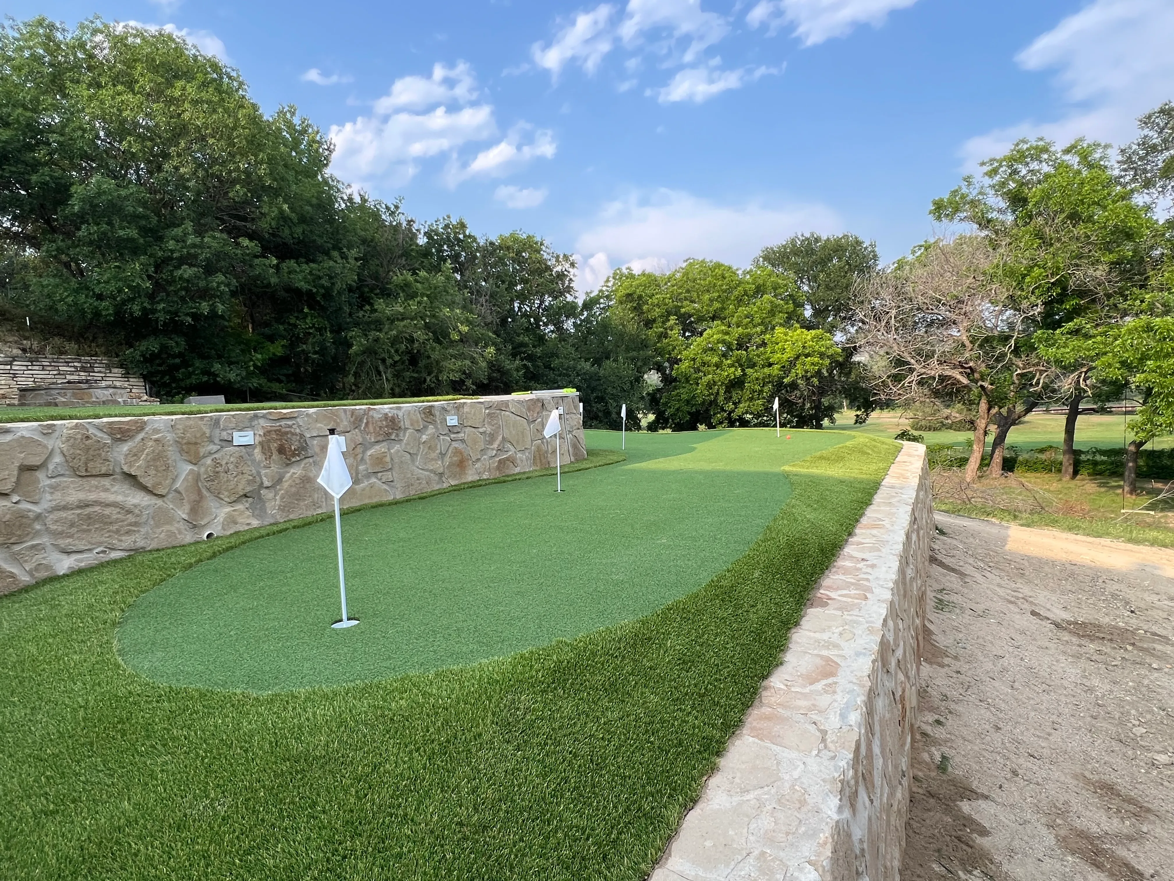 After 11 — Willow Park Multi-Level Putting Green & Pool Surround — On a Golf Course