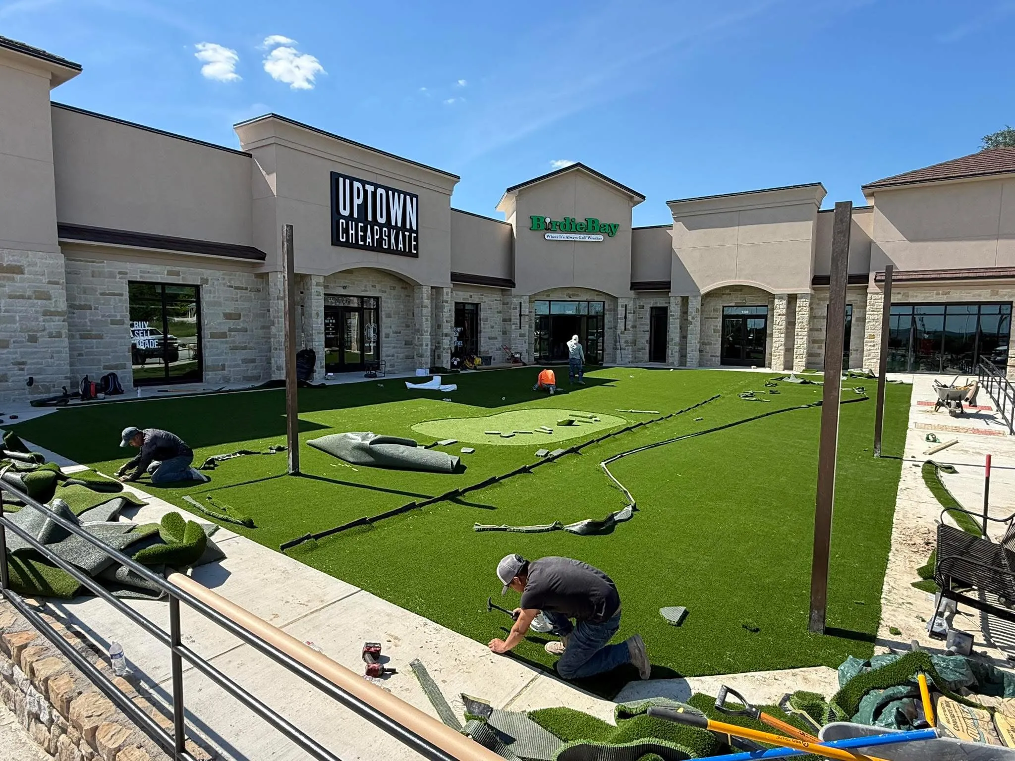 Construction 6 — Hudson Oaks Shopping Center — 4,300 SF Commercial Turf with a 3-Hole Putting Green