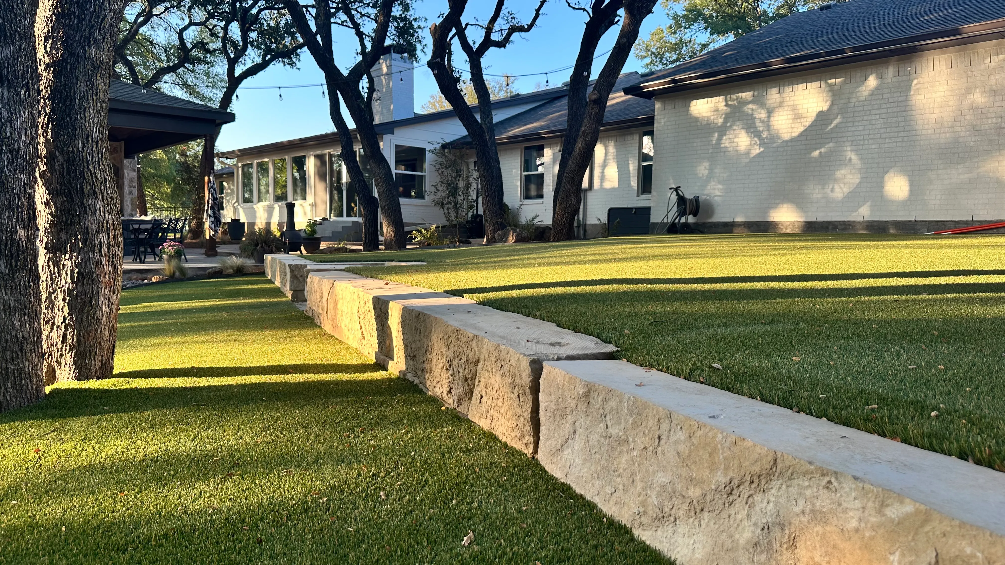 Bearcat artificial turf backyard install in Willow Park, TX (photo 22)