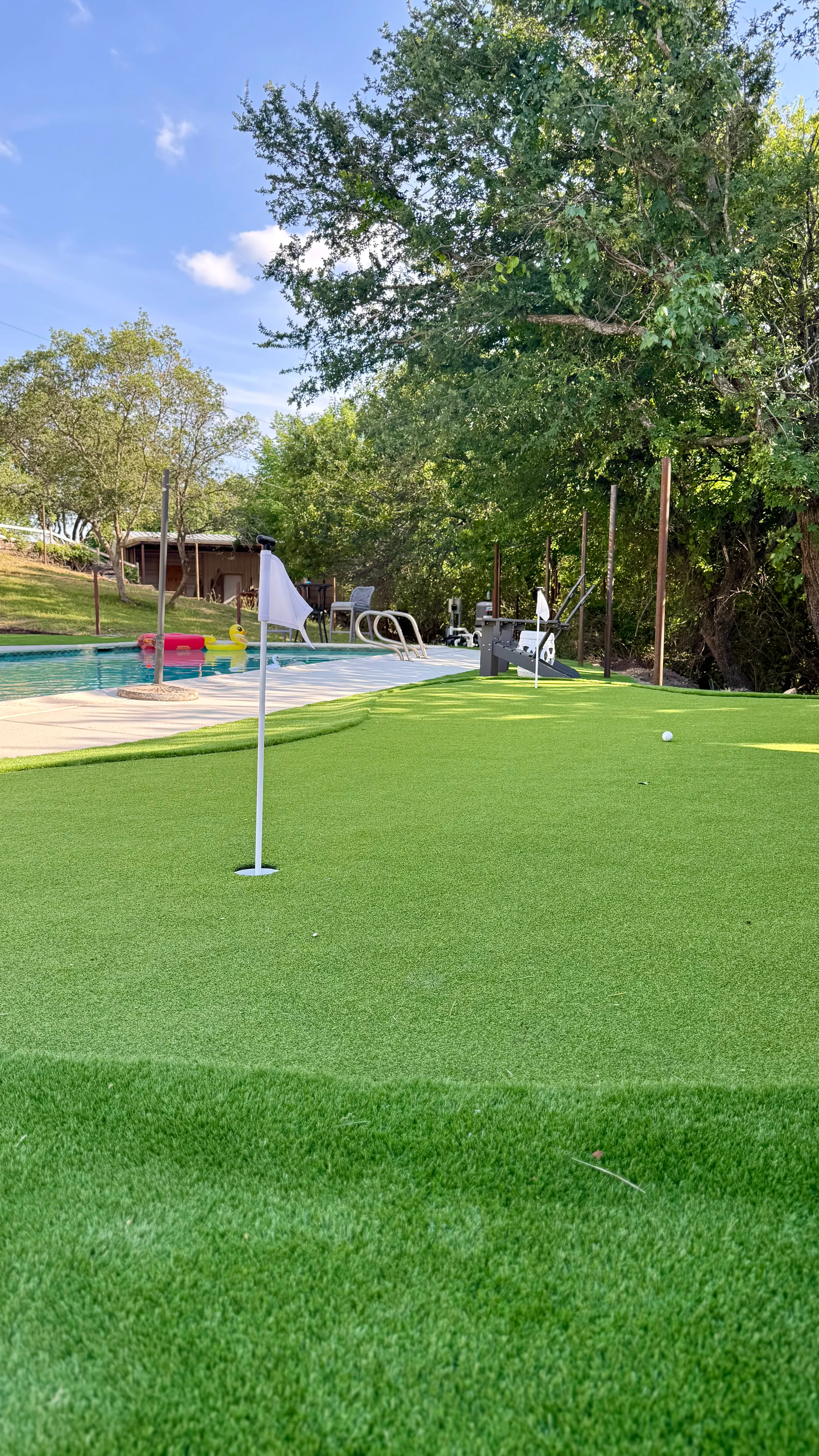 Bearcat artificial turf backyard install in Willow Park, TX (photo 30)
