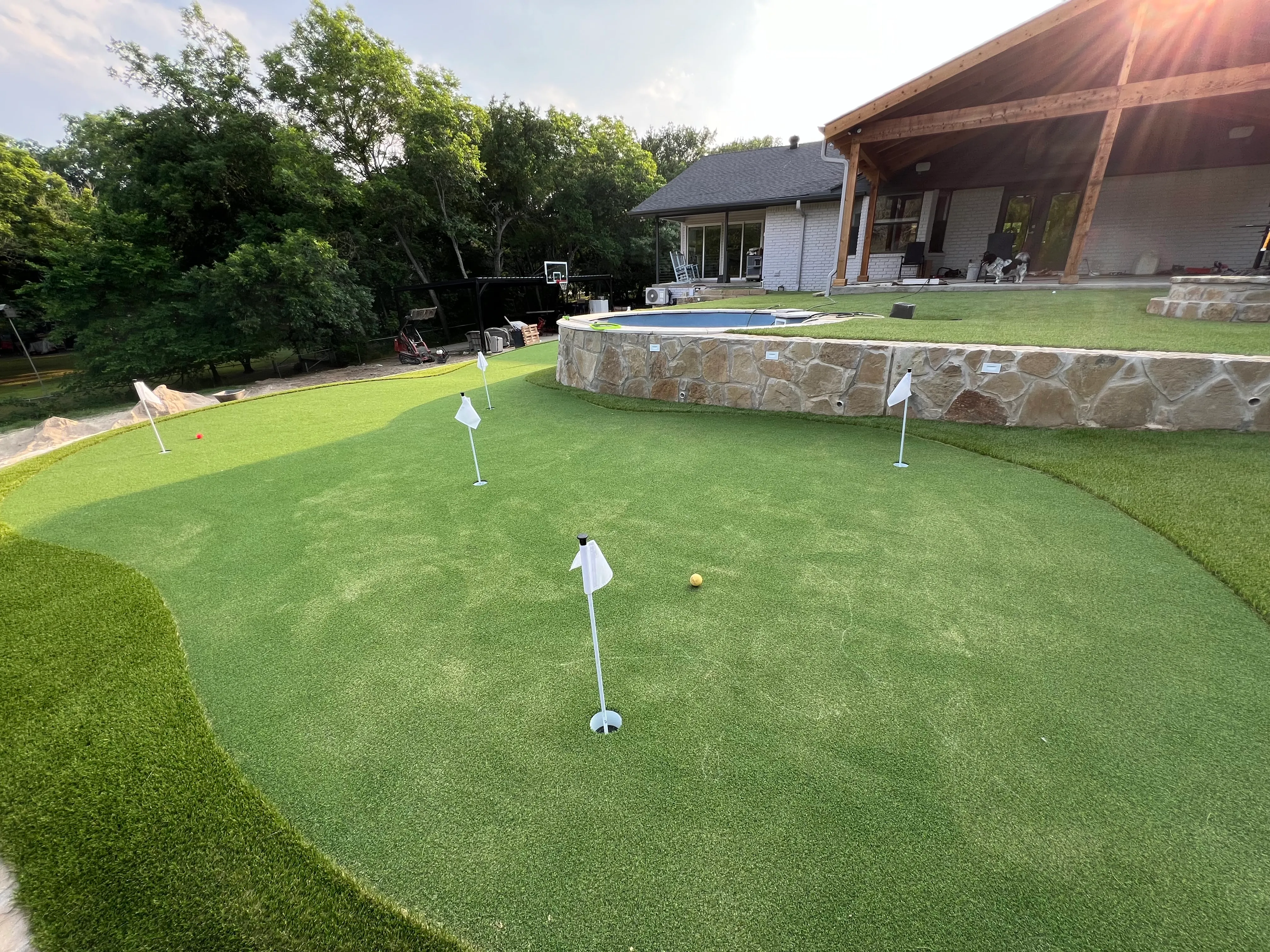 After 12 — Willow Park Multi-Level Putting Green & Pool Surround — On a Golf Course