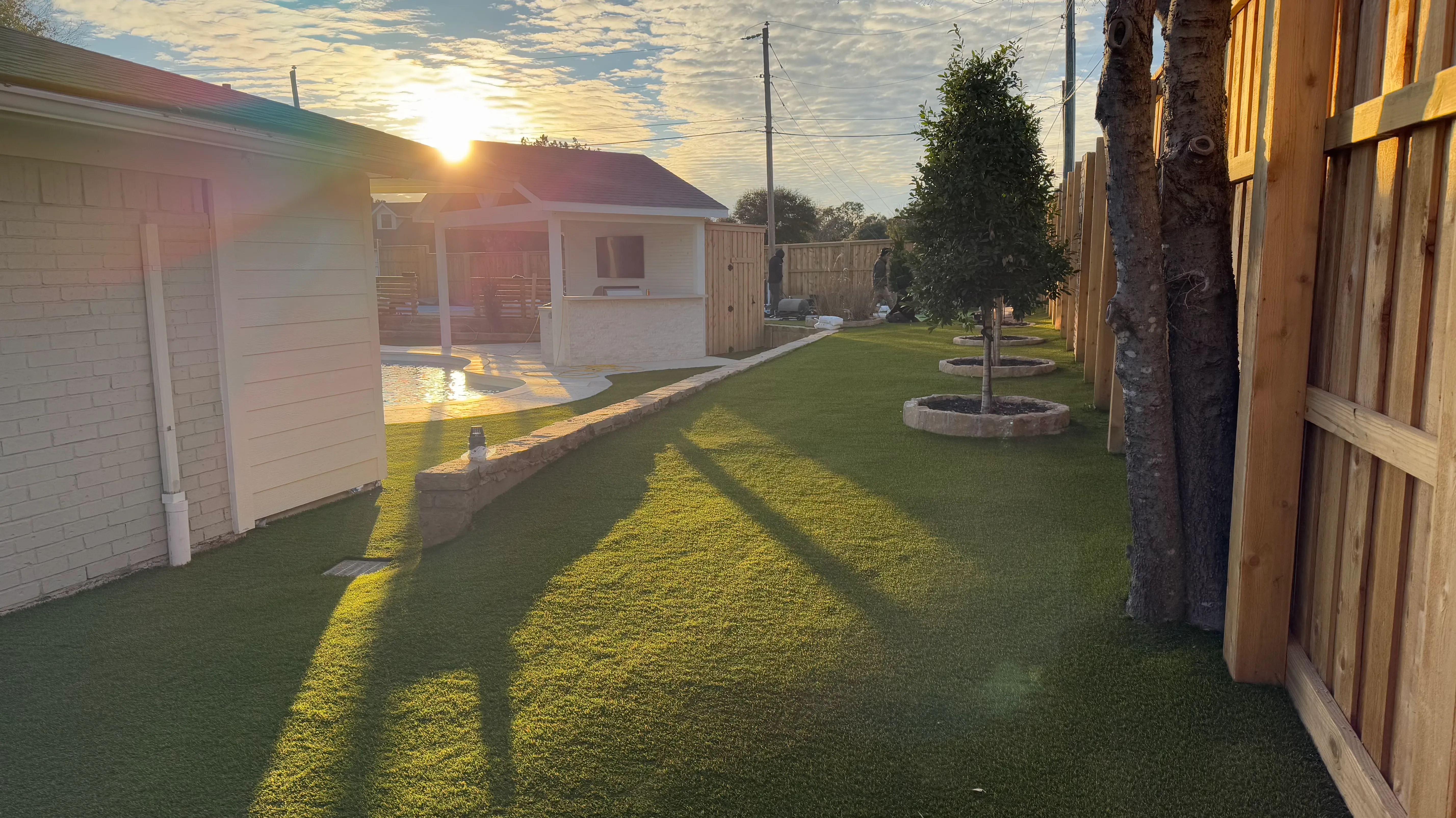 Aledo Airbnb-Ready Backyard — 3,000 SF Turf + Putting Green — after