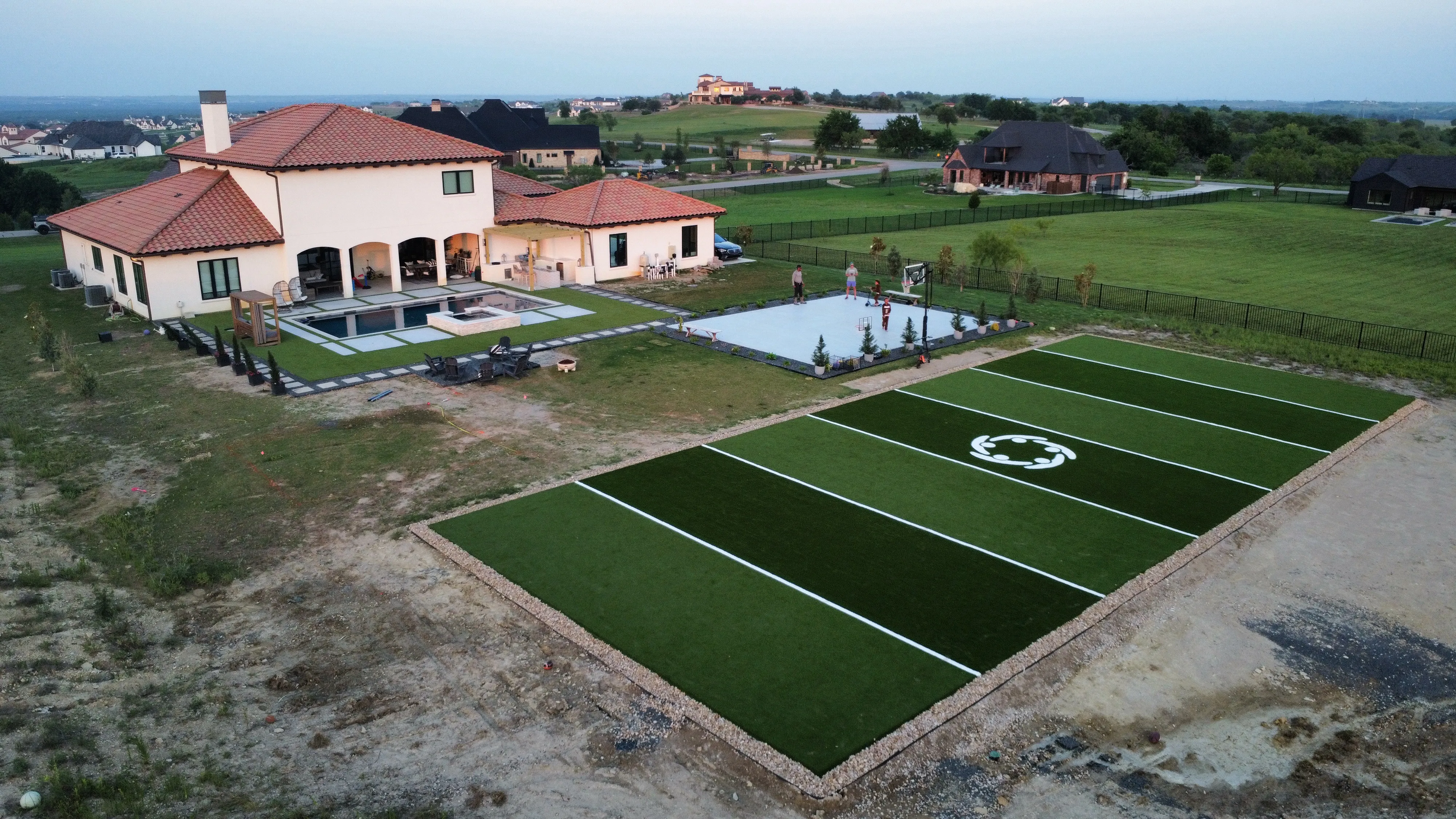 Aerial 1 — Aledo Backyard Football Training Field — 5,000 SF Custom Build