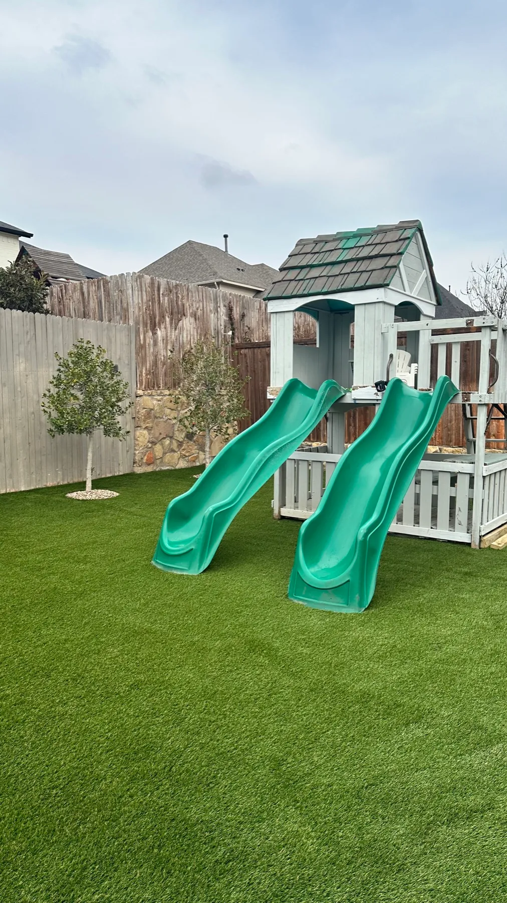 Aledo TX backyard artificial turf install