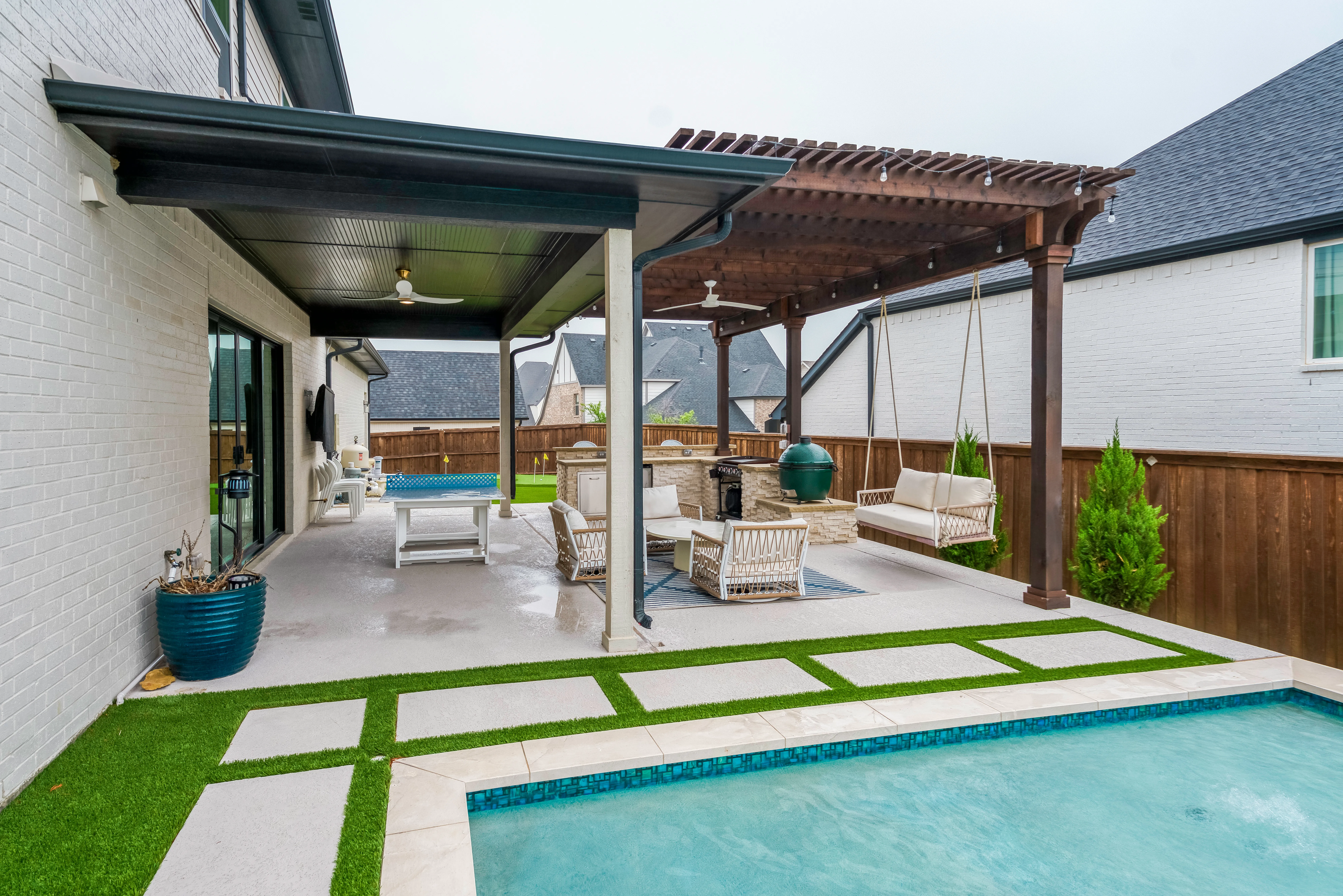 Why turf strips in a pool deck cost what they do