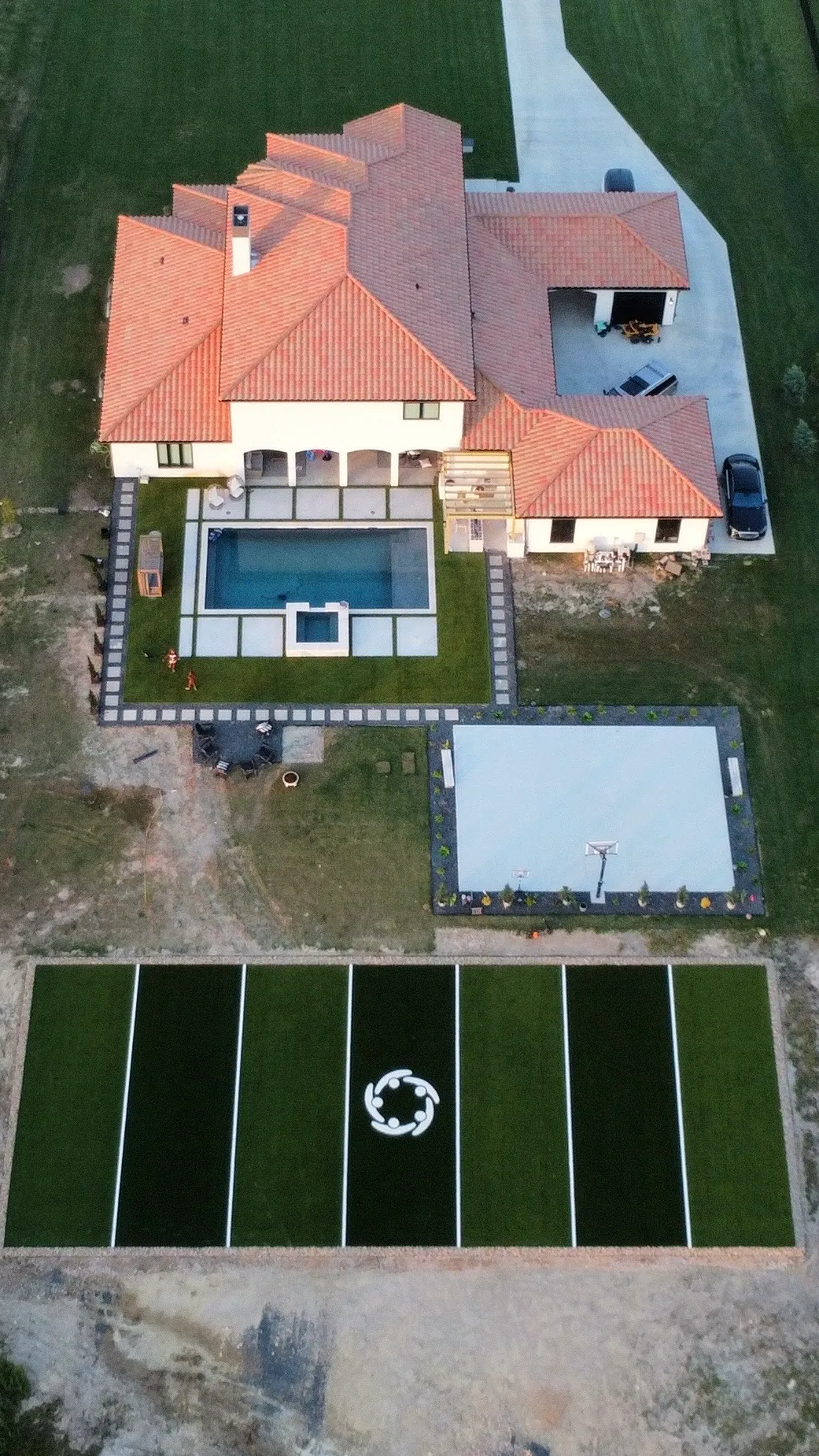 Multi-sport practice field with artificial turf