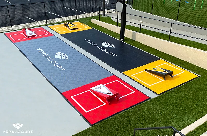VersaCourt modular tile cornhole & games court