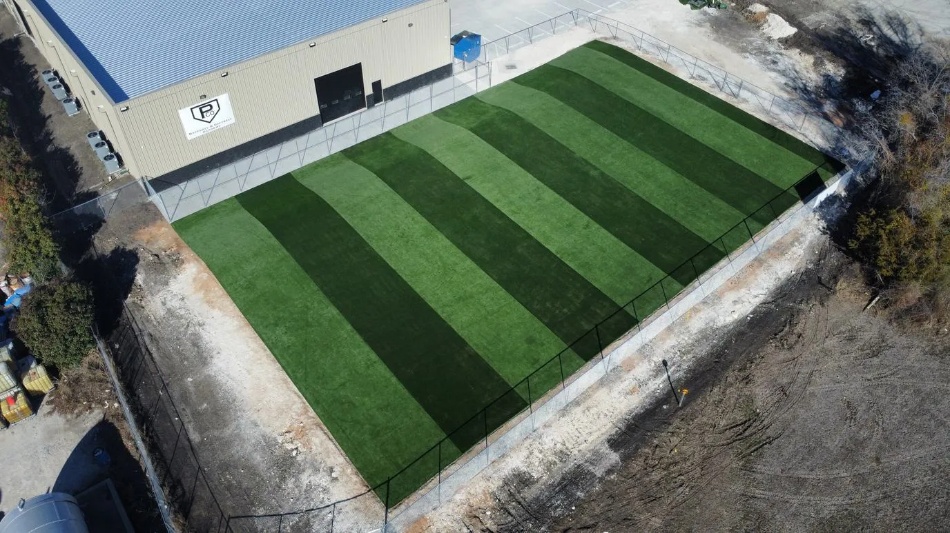 Aerial view of a Bearcat Turf install