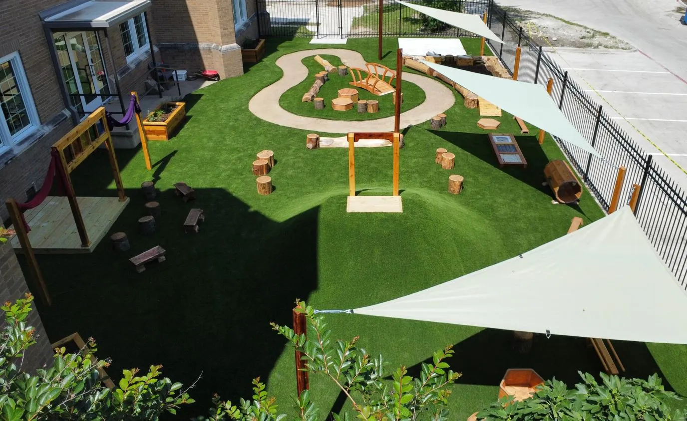 Aerial view of a Bearcat Turf install