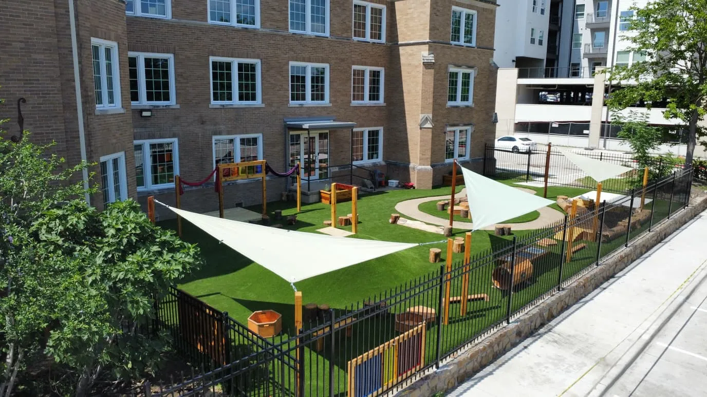 Aerial view of a Bearcat Turf install