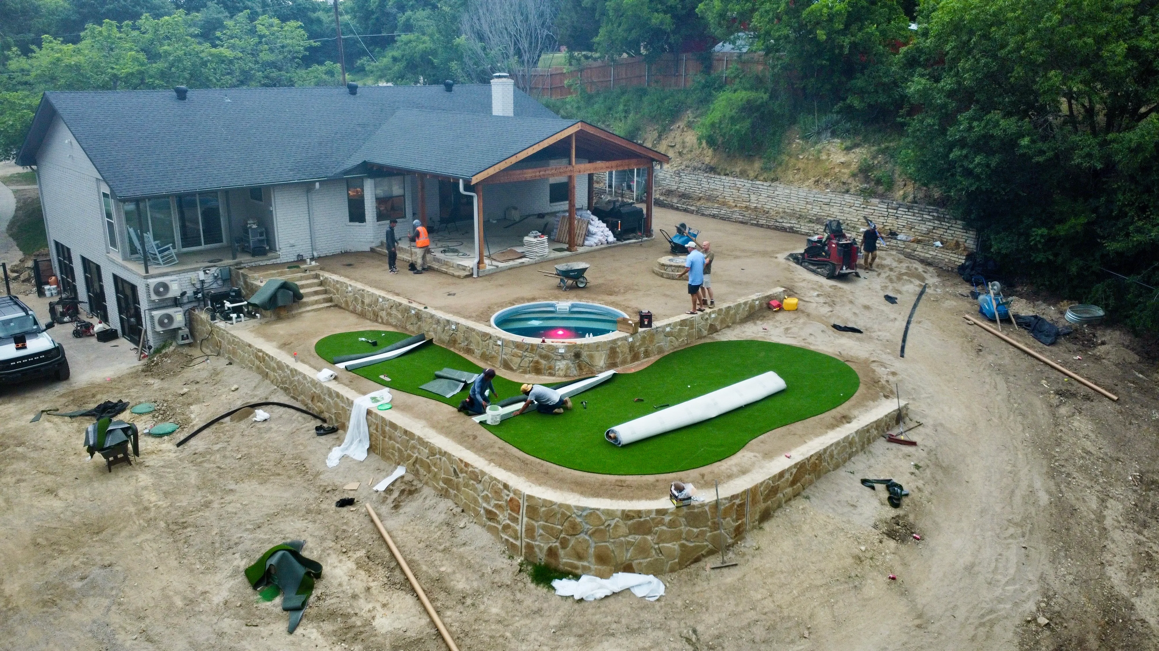 Construction 3 — Willow Park Multi-Level Putting Green & Pool Surround — On a Golf Course