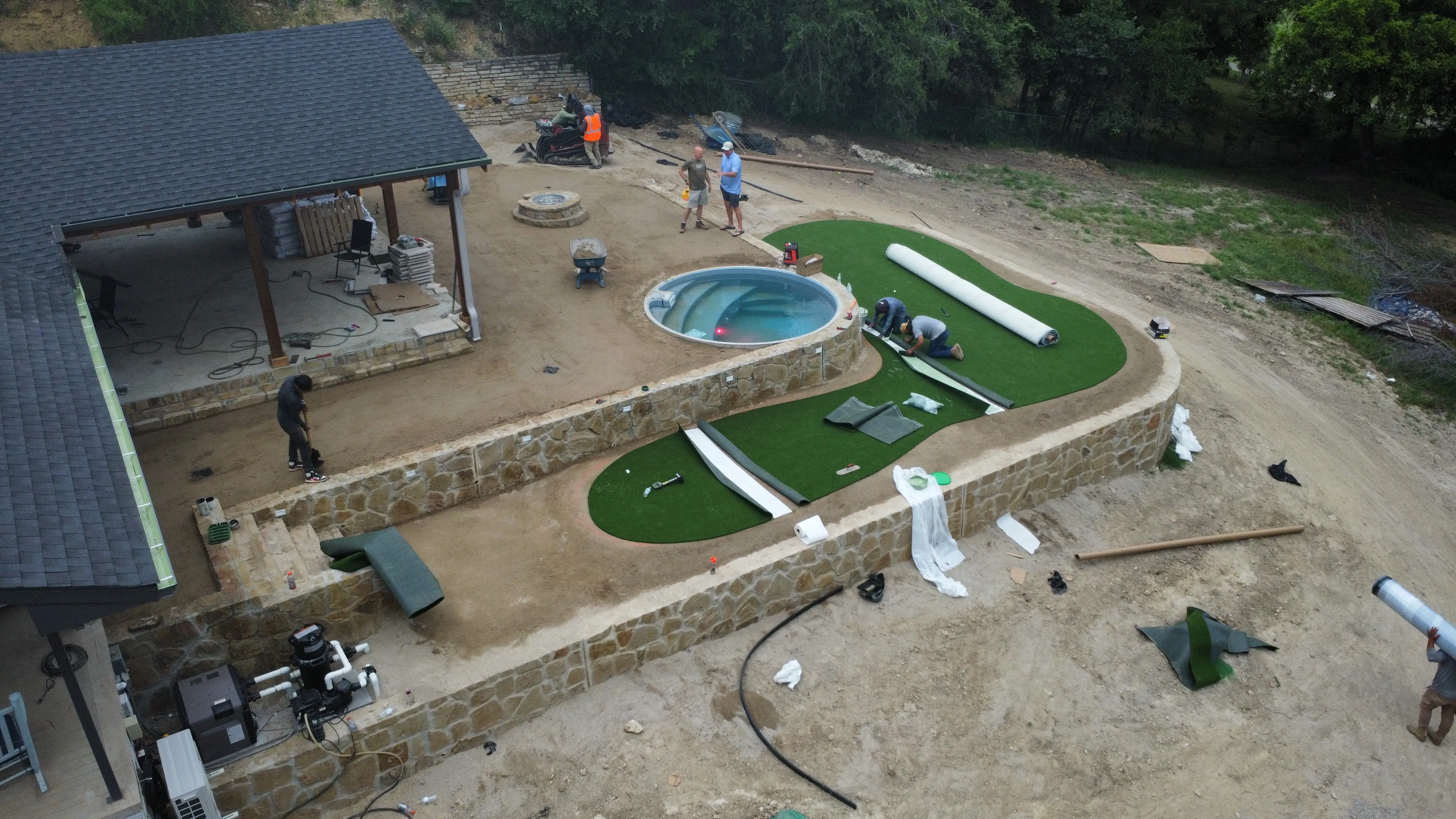 Construction 4 — Willow Park Multi-Level Putting Green & Pool Surround — On a Golf Course