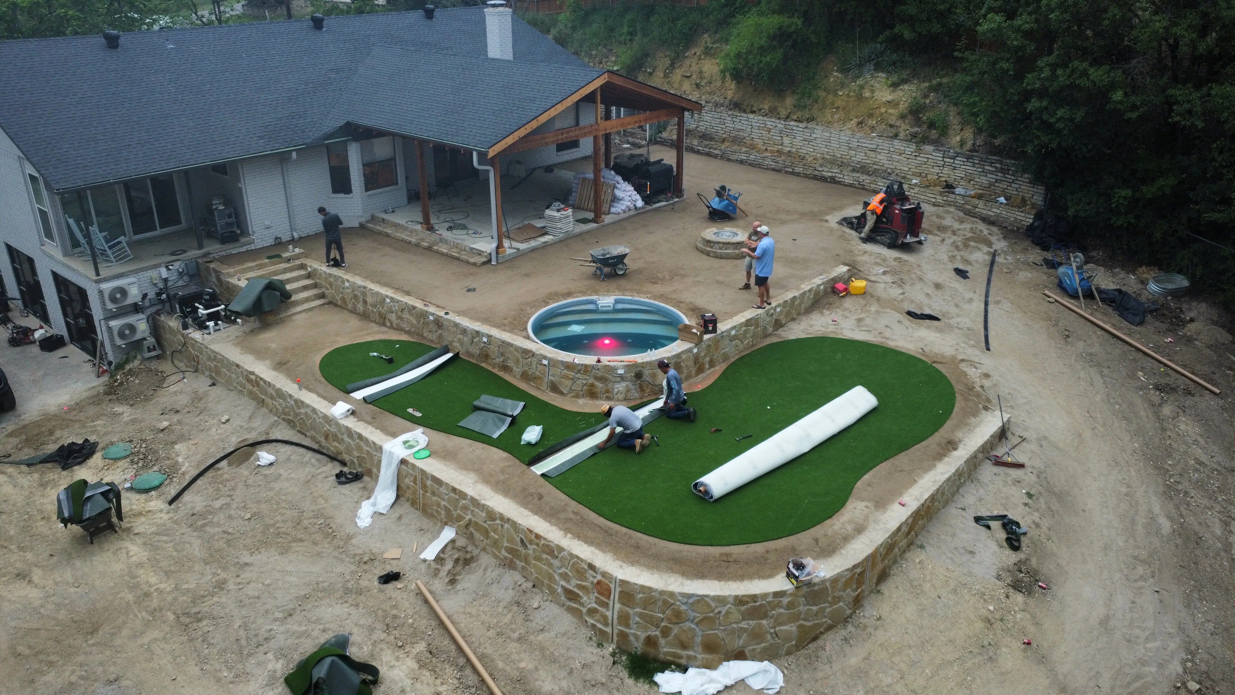Construction 5 — Willow Park Multi-Level Putting Green & Pool Surround — On a Golf Course