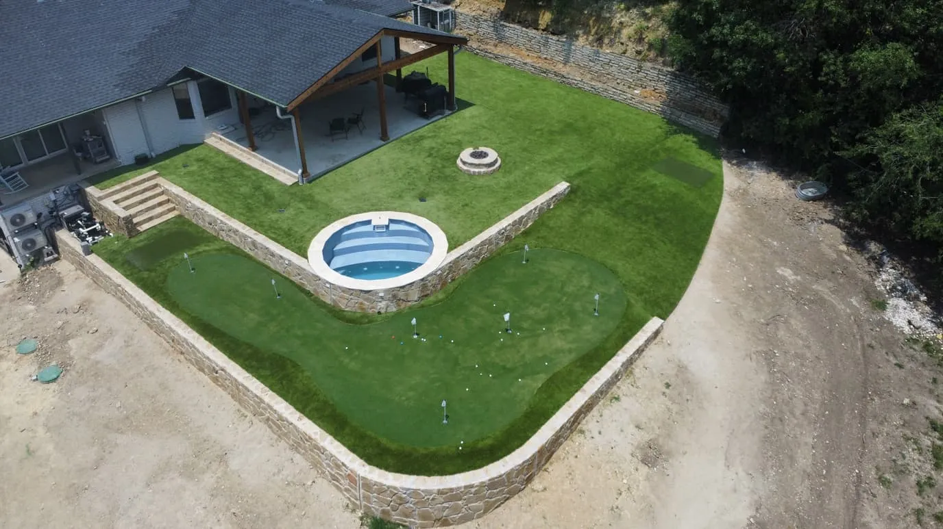 Aerial view of a Bearcat Turf install