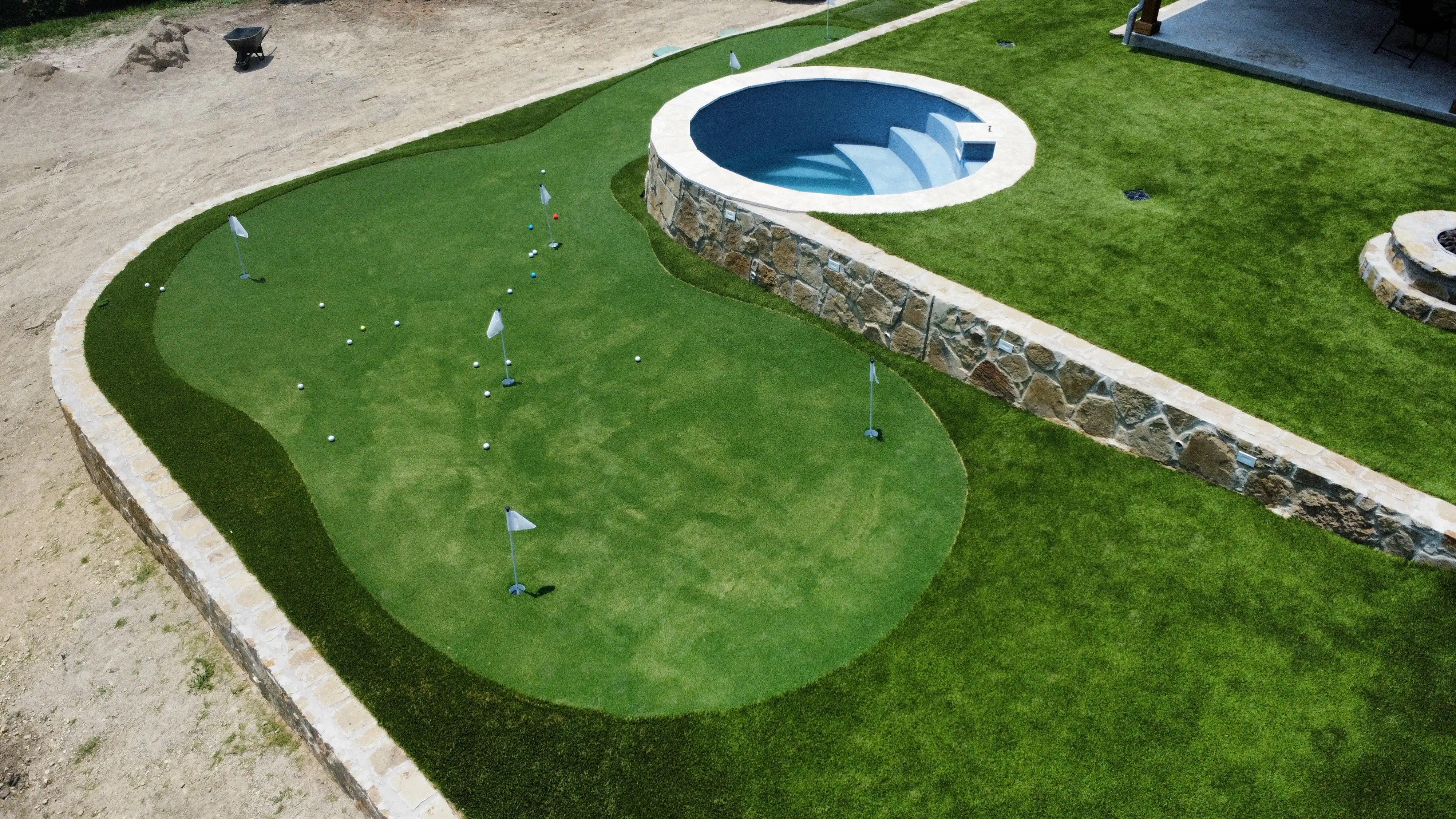Willow Park Multi-Level Putting Green & Pool Surround — On a Golf Course feature 2