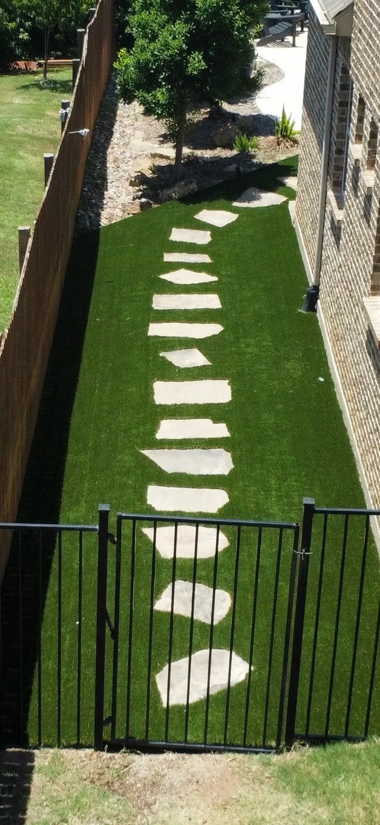 Aerial drone view of a Bearcat artificial turf install in Keller, TX (photo 1)