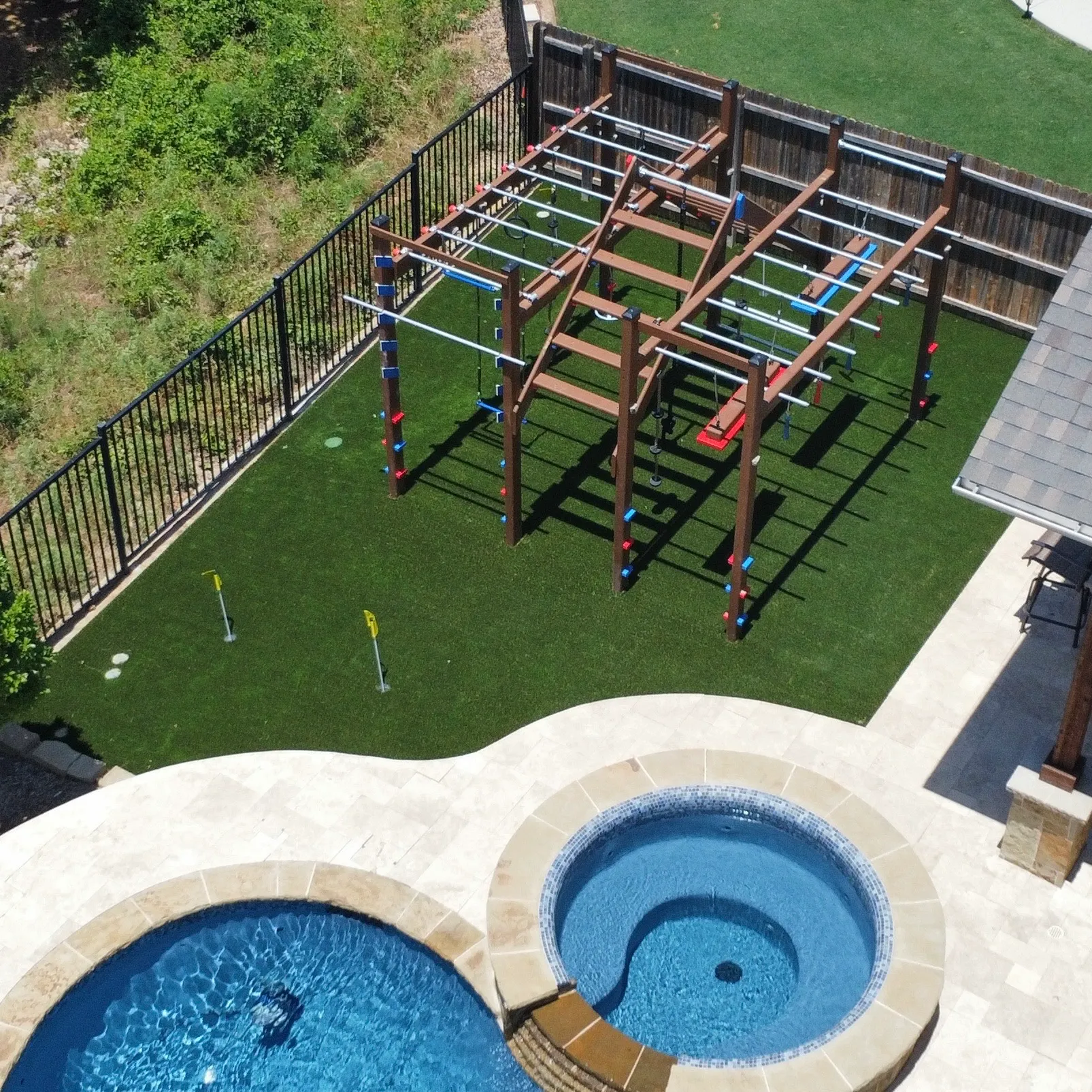 Aerial drone view of a Bearcat artificial turf install in Keller, TX (photo 2)