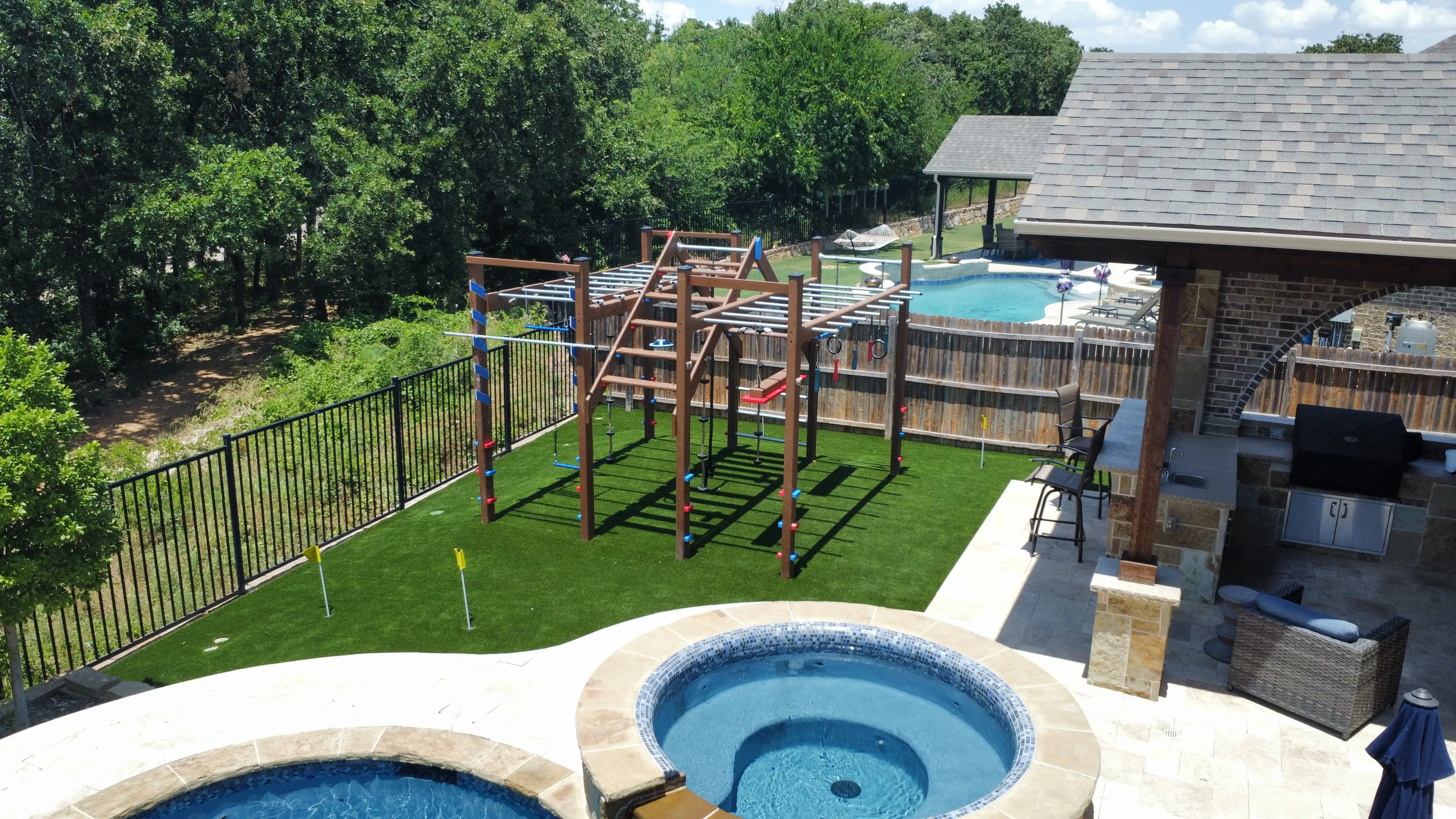 Aerial drone view of a Bearcat artificial turf install in Keller, TX (photo 3)