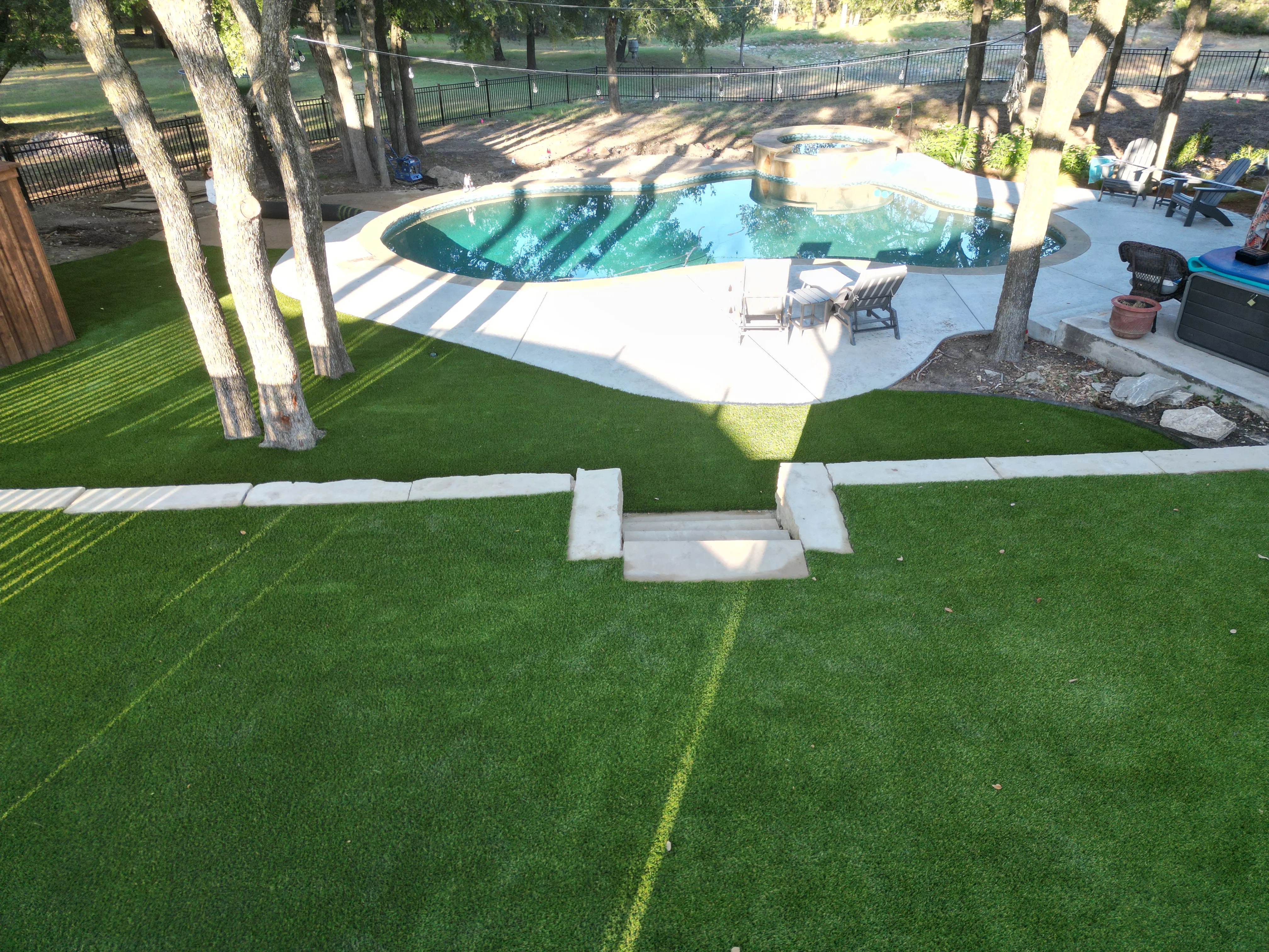Aerial drone view of a Bearcat artificial turf install in Willow Park, TX (photo 5)