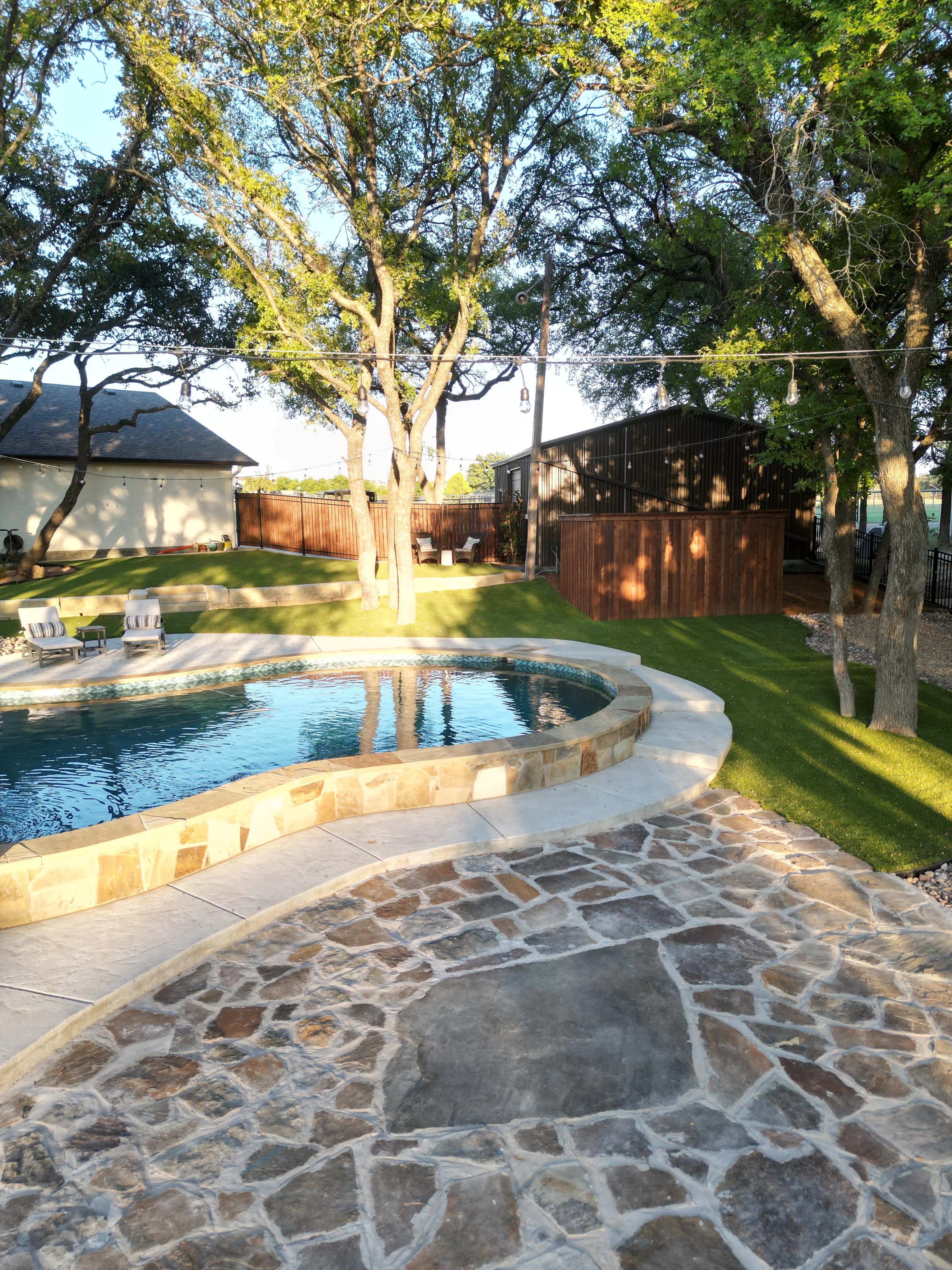 Aerial drone view of a Bearcat artificial turf install in Willow Park, TX (photo 6)