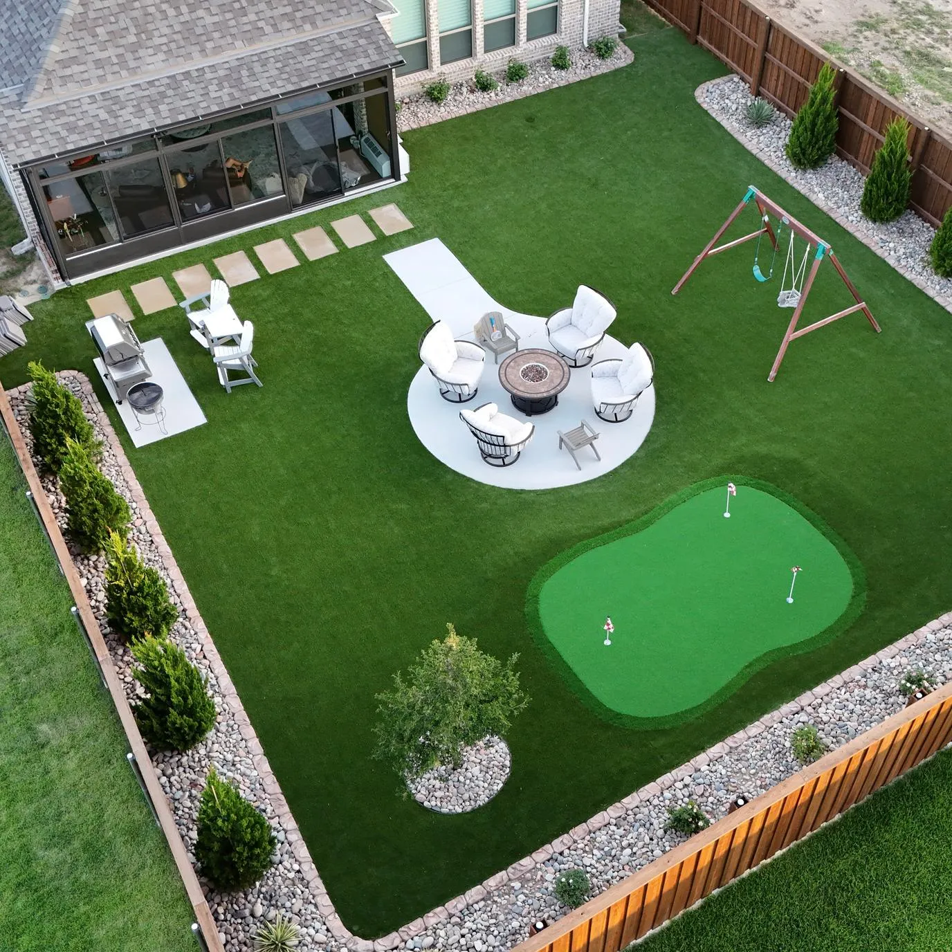 Aerial view of a Bearcat Turf install