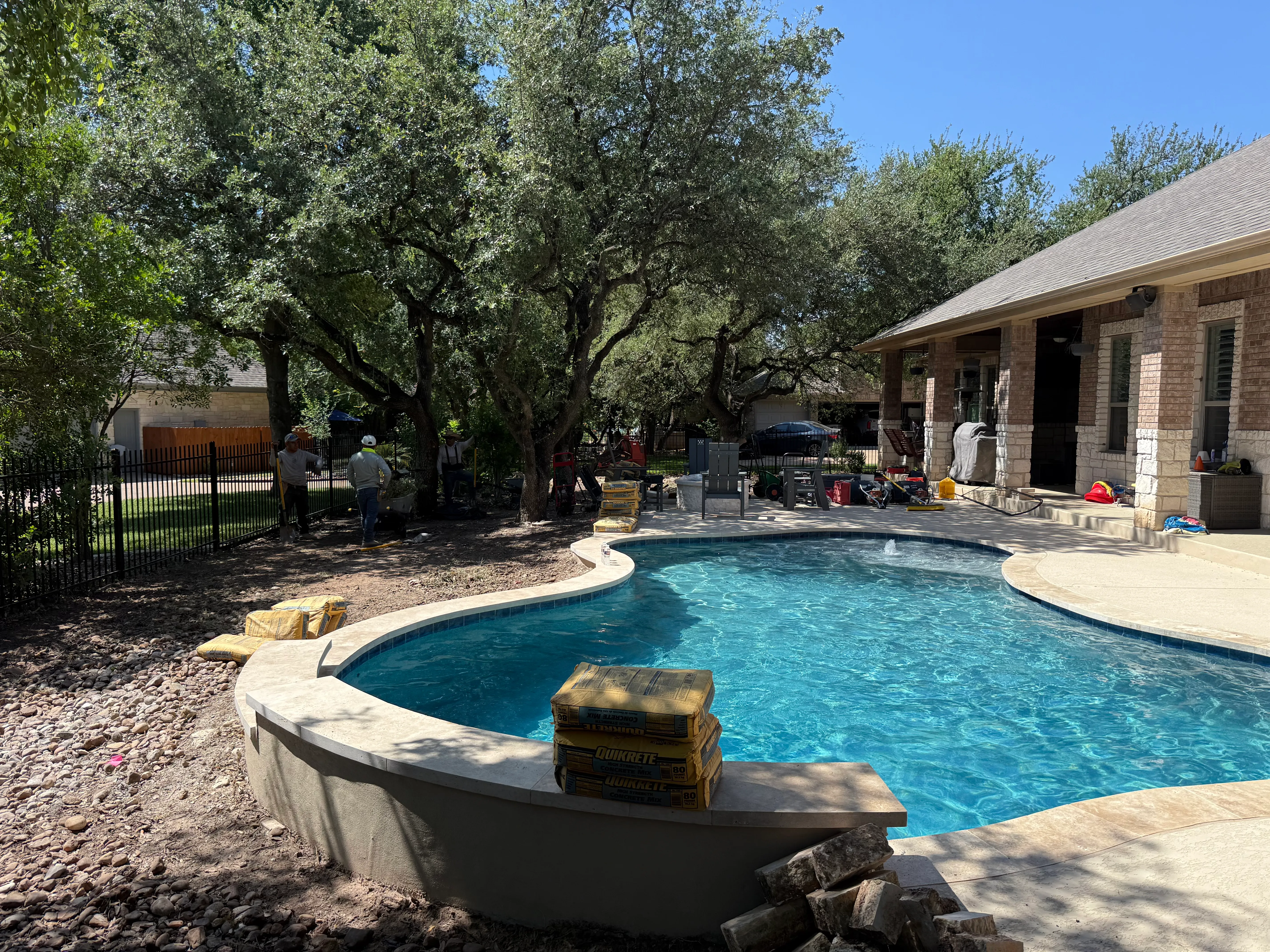 Before 3 — Georgetown complete backyard renovation: turf, limestone, and living space under the live oaks