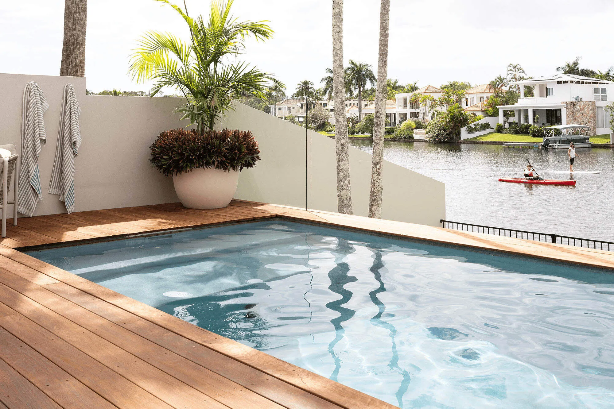 Plungie Max precast concrete plunge pool installed in a residential backyard