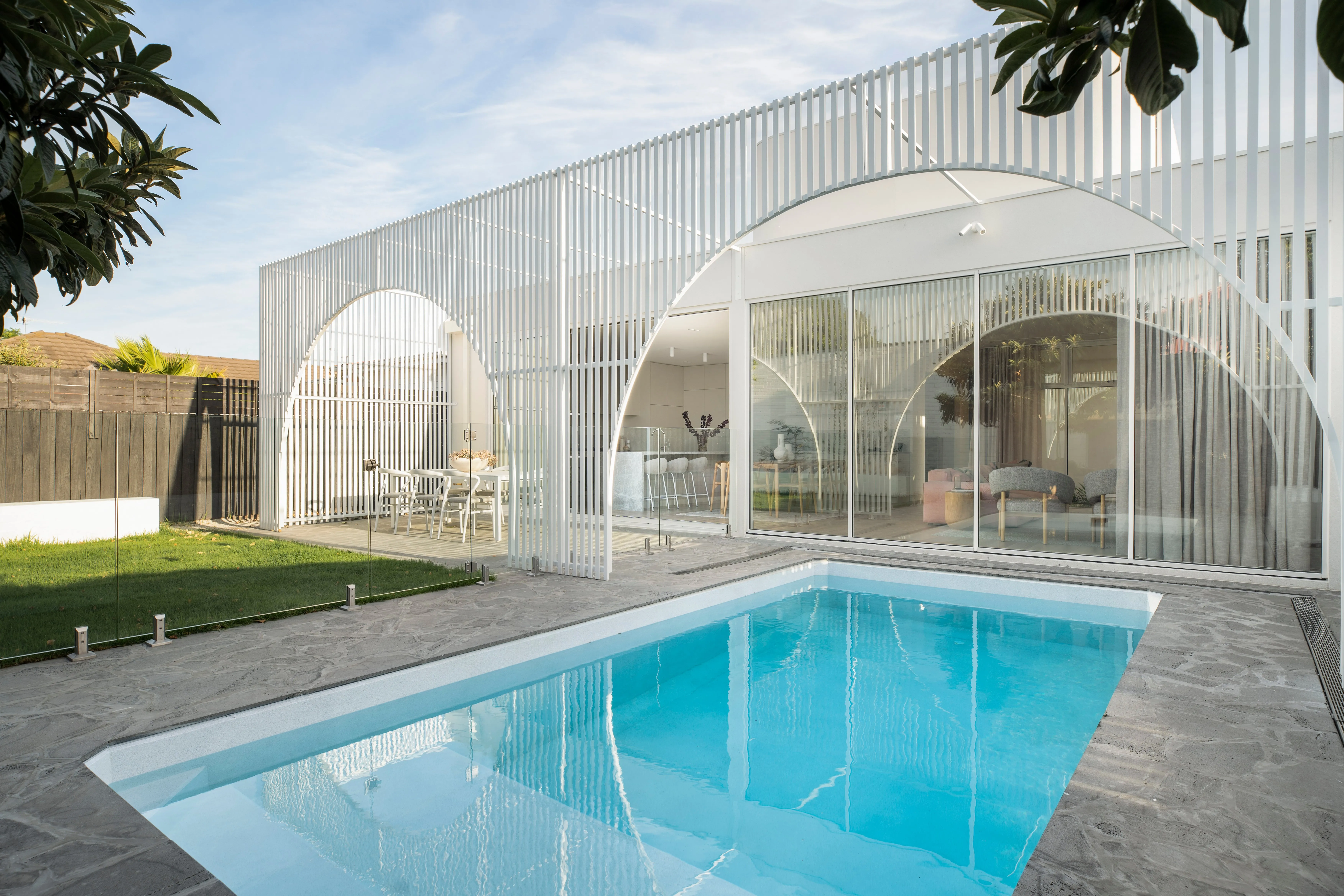 Plungie Max with full-deck integration and outdoor living zone