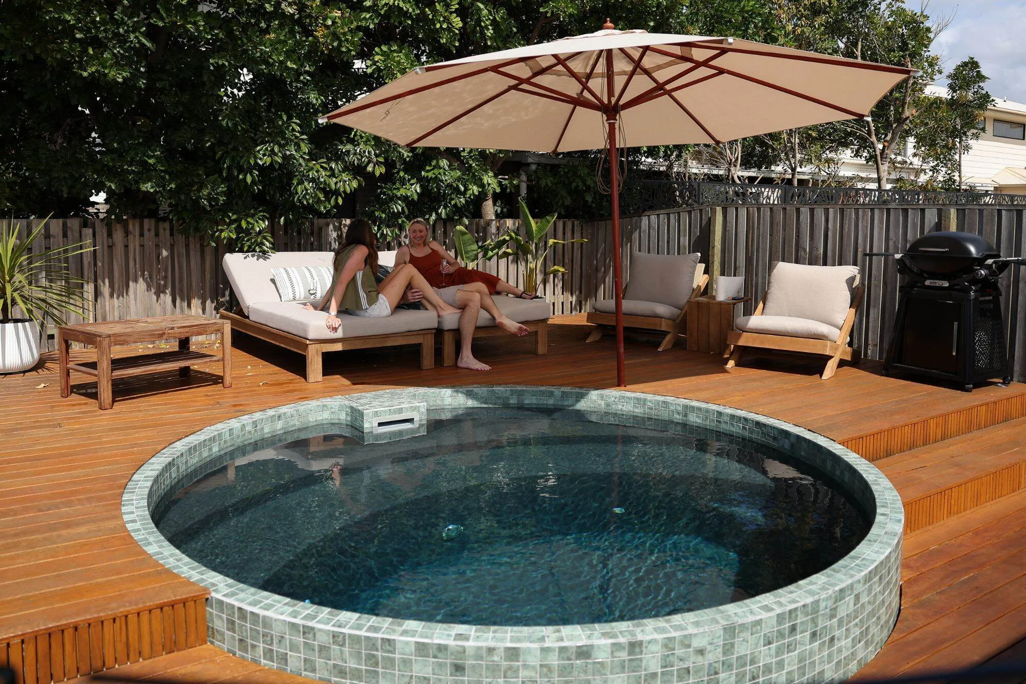 Plungie Max as the centerpiece of a palatial backyard build