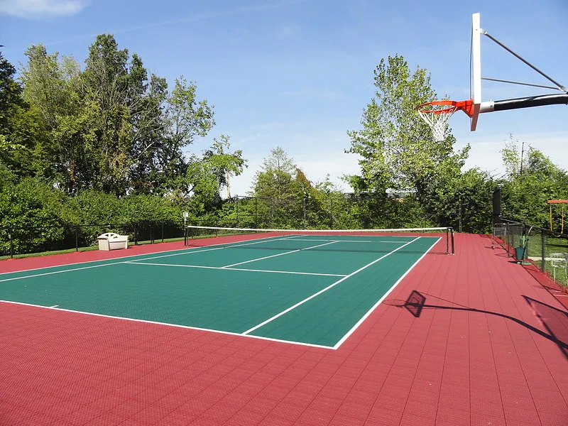 VersaCourt modular tile tennis court